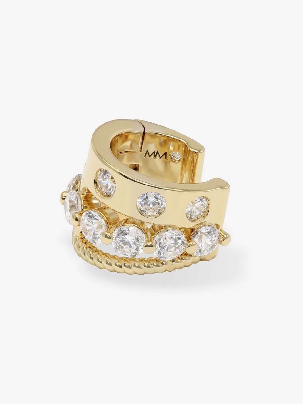 Melinda Maria Gold and Diamondette Stacked Ear Cuff